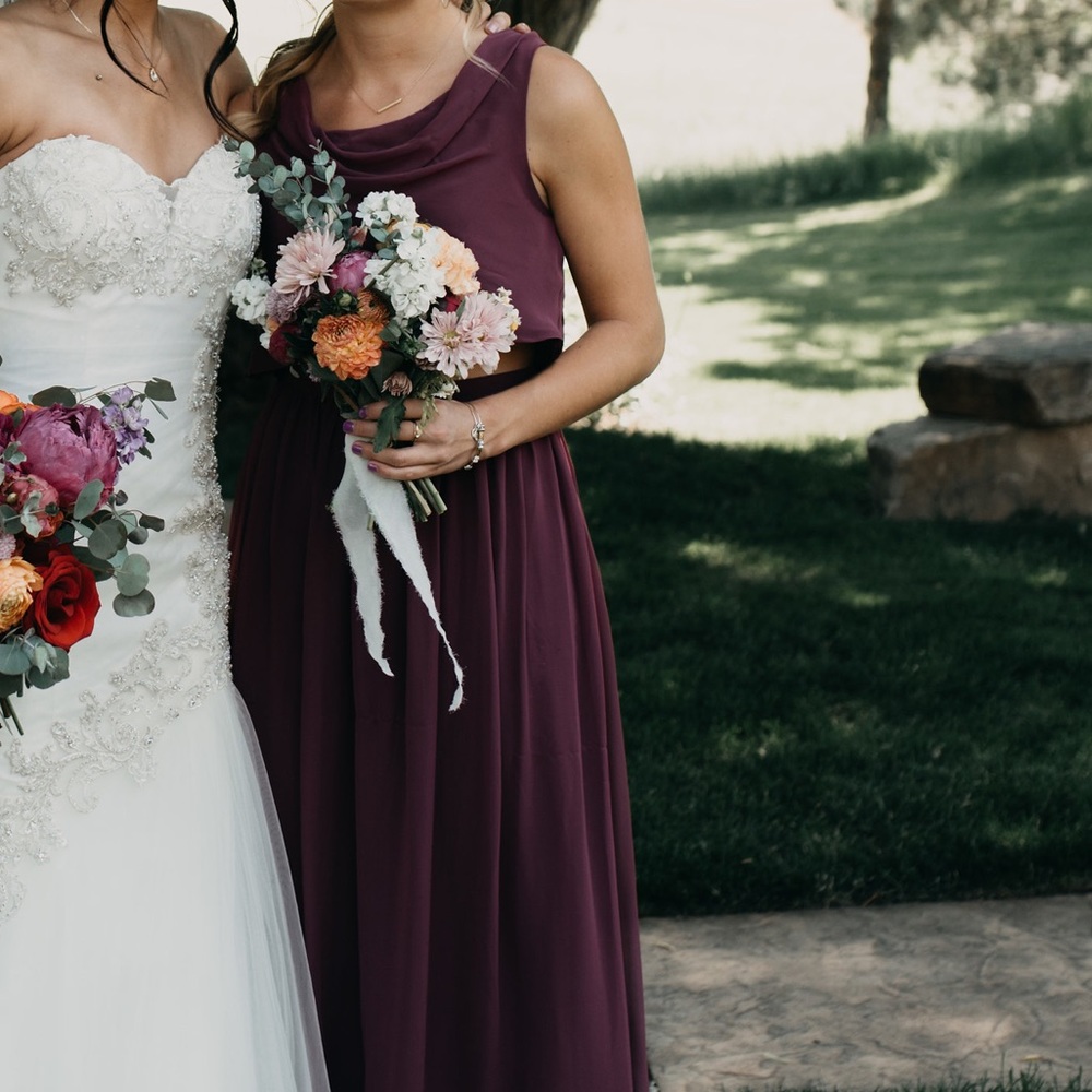 revelry bridesmaid dress two piece size 4